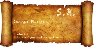 Solya Margit névjegykártya